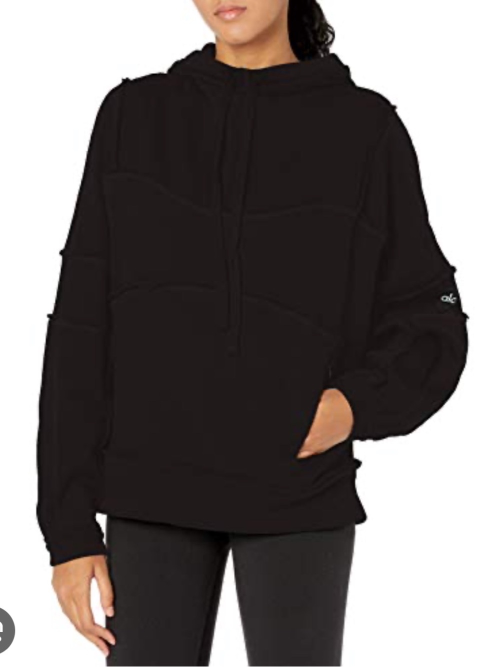 Almost new! ALO Yoga black mock neck hoodie sweatshirt